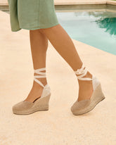 Suede Heart-Shaped Wedge Espadrilles - Women's Shoes | 