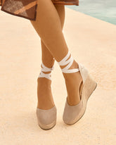 Suede Wedge Espadrilles - Women's Shoes | 