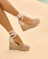 Suede Wedge Espadrilles - Women's Shoes | 