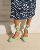 Suede Low Wedge Espadrilles - Women's Wedges | 