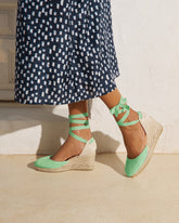 Suede Low Wedge Espadrilles - Women's Wedges | 