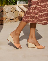 Suede Mule Wedge Espadrilles - Women's Mules | 