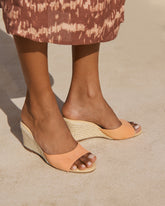 Suede Mule Wedge Espadrilles - Women's Mules | 