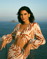 Printed Linen Antigua Top - Women's Special Prices Clothing | 
