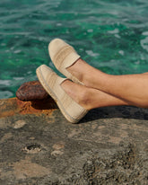 Distressed Woven Cotton Espadrilles | 