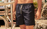 Recycled Polyester and Linen Blend<br />Swim Shorts - Men's Swimwear | 