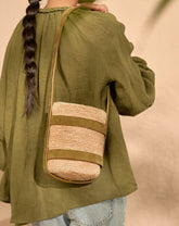 Raffia With Suede Bucket - Alex Rivière Studio x Manebí Archive | 