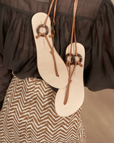 Be Leather And Resin Ring Sandals | 