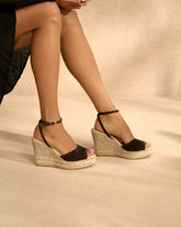 Viky Soft Suede Open Toe<br />Wedge Espadrilles - Alex Rivière Studio x Manebí Archive | 