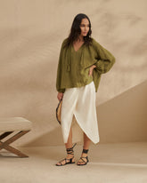 Linen Gauze Mykonos Shirt - Women's Special Prices Clothing | 
