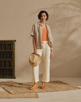Washed Linen Havana Camp-Collar Shirt - Women's Special Prices Clothing | 