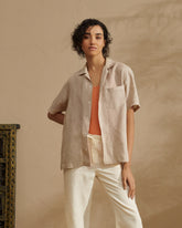 Washed Linen Havana Camp-Collar Shirt - Women's Special Prices Clothing | 
