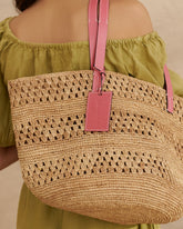 Weaving Raffia and Leather Basket Bag - Women's Special Prices | 