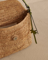 Raffia & Leather Summer Night Bag Medium - Women's Special Prices Bags | 