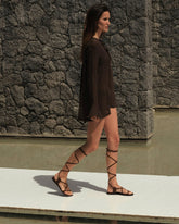 St. Tropez Tie-Up Leather Sandals - Women's Special Prices | 
